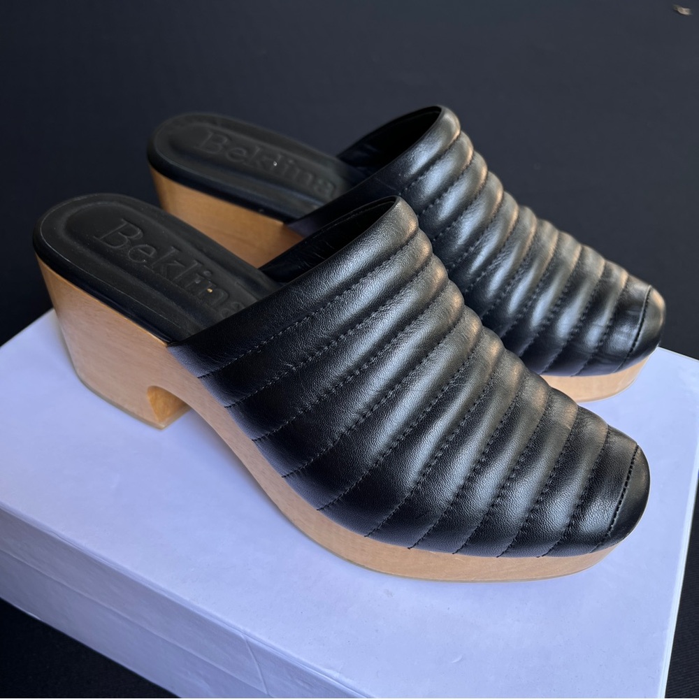 Beklina Ribbed Clog Black size 8